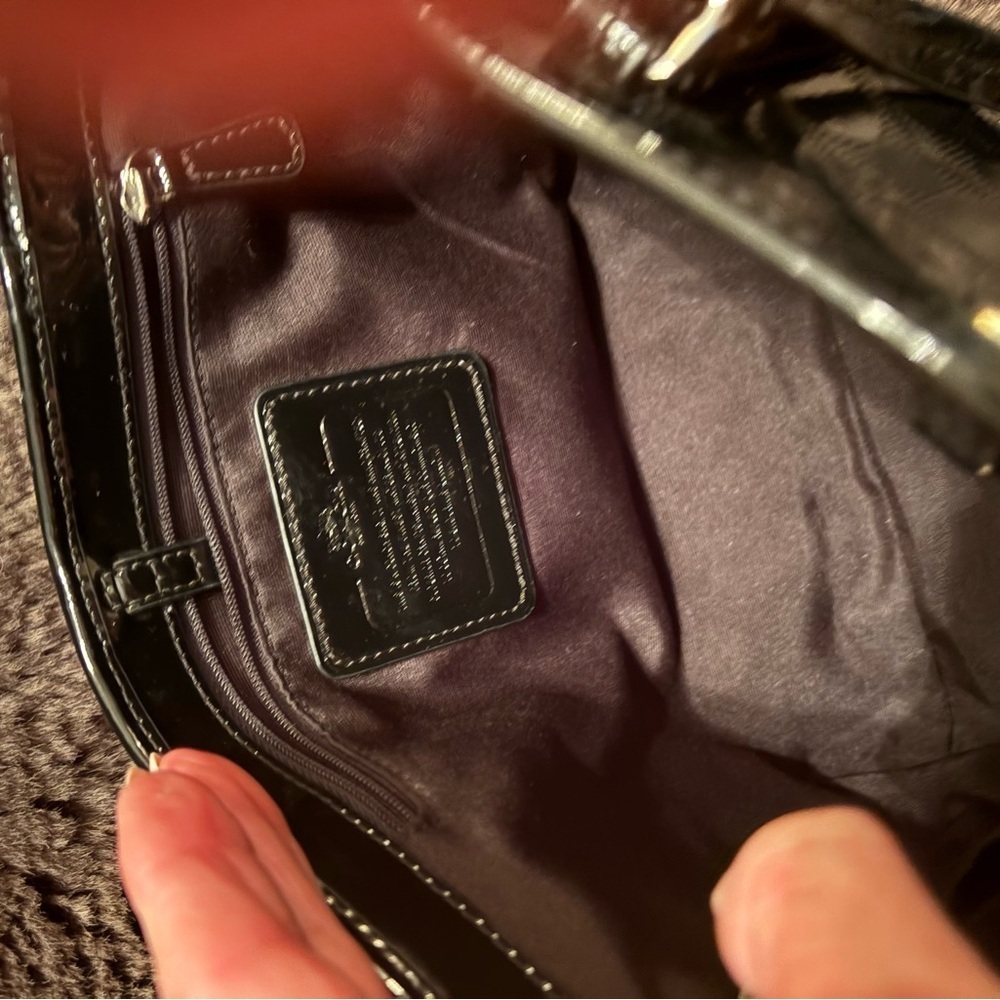 Coach Black Patent petite tote - Picture 7 of 13